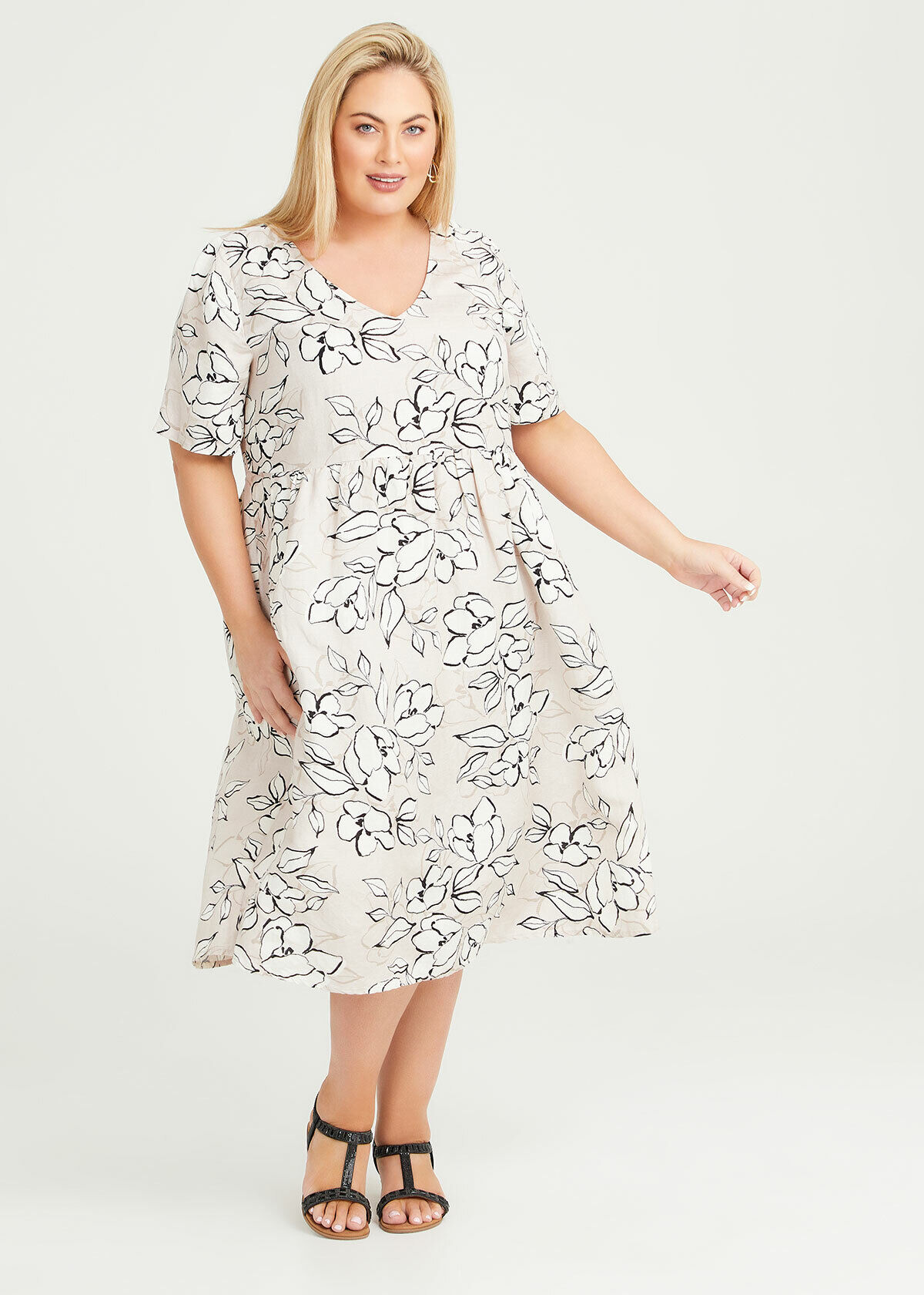 Shop Plus Size Natural Coast Pocket Dress in Multi Sizes 12 30