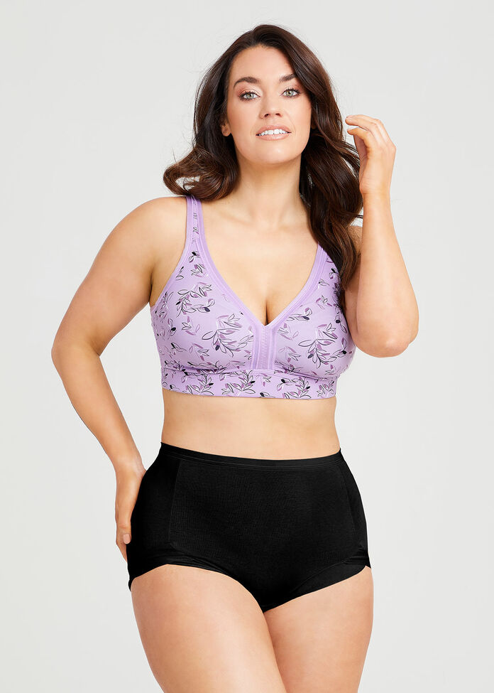 Shop Plus Size Wirefree Cooling Lounge Bra in Purple, Sizes 12-30