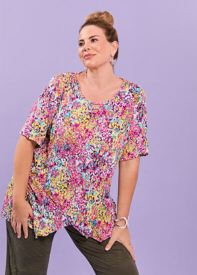 Plus Size Panel Detail Crushed Top