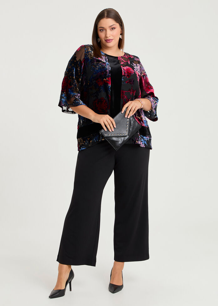 Velvet Floral Opera Top, , hi-res