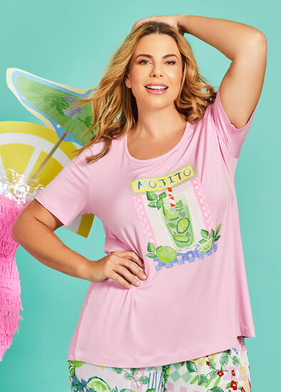 Plus Size Bamboo Tequila Pyjama Top