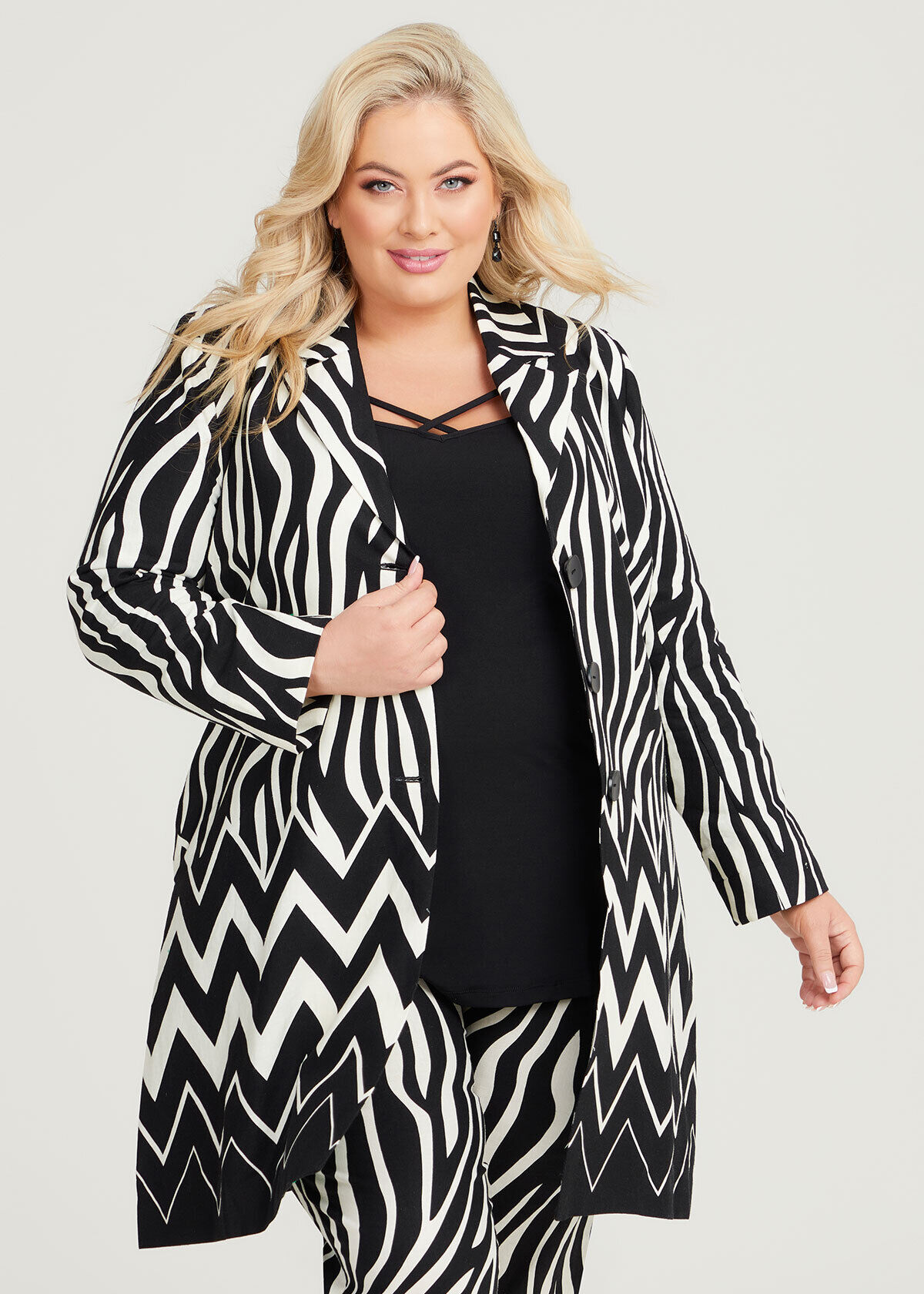 Shop Plus Size Call Of The Wild Linen Jacket in Multi Taking
