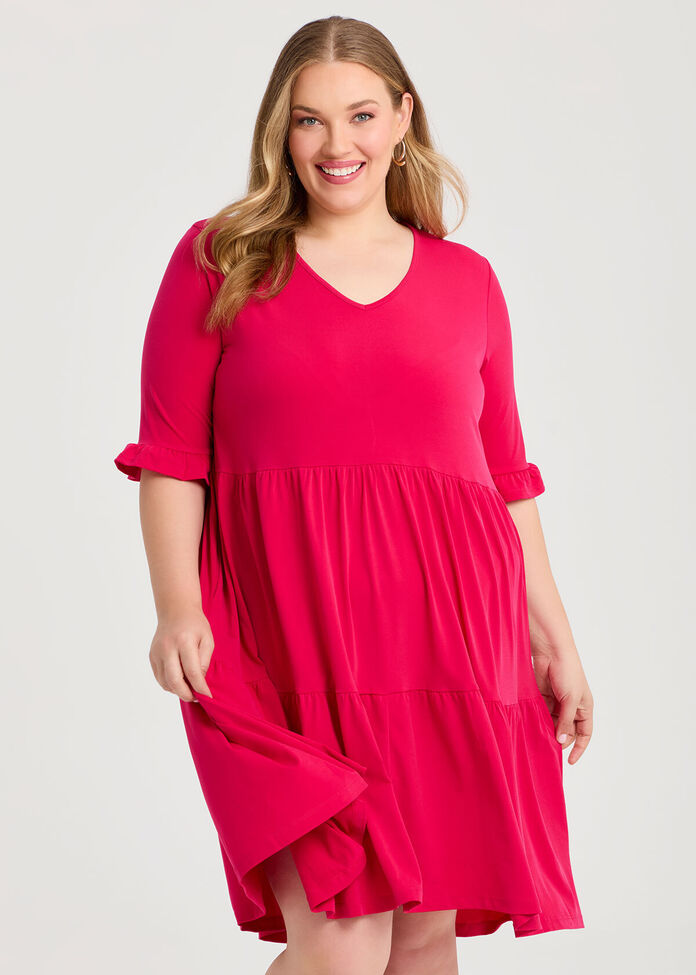 Short Sleeve Luna Tier Dress, , hi-res