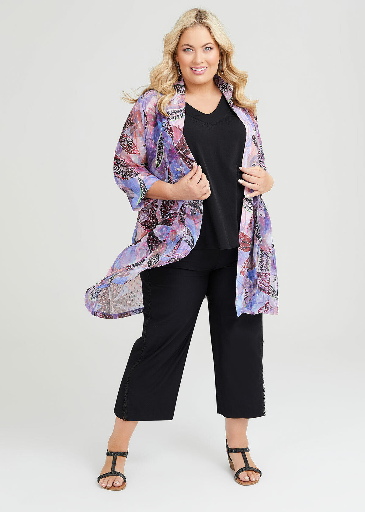 Chiffon cardigan plus size shop