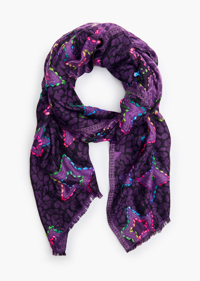 Star Embroidered Scarf, , hi-res