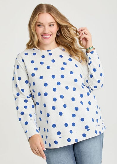 Plus Size Printed Boyfriend Tunic Sweat