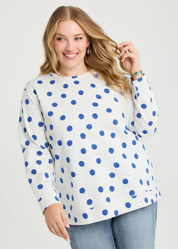 Printed Boyfriend Tunic Sweat, , hi-res