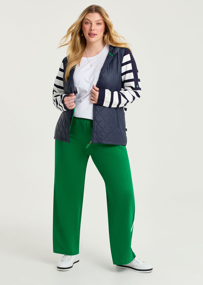 Knit Sleeve Quilted Puffer Jacket, , hi-res