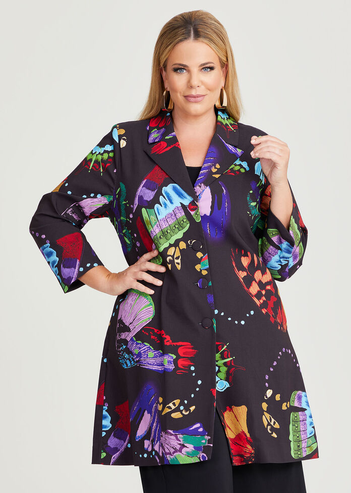 Shop Plus Size Monarch Stretch Twill Jacket in Multi | Taking Shape AU