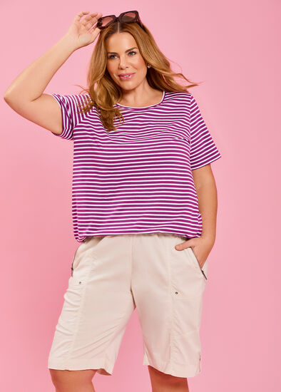 Plus Size Australian Cotton Stripe T-shirt