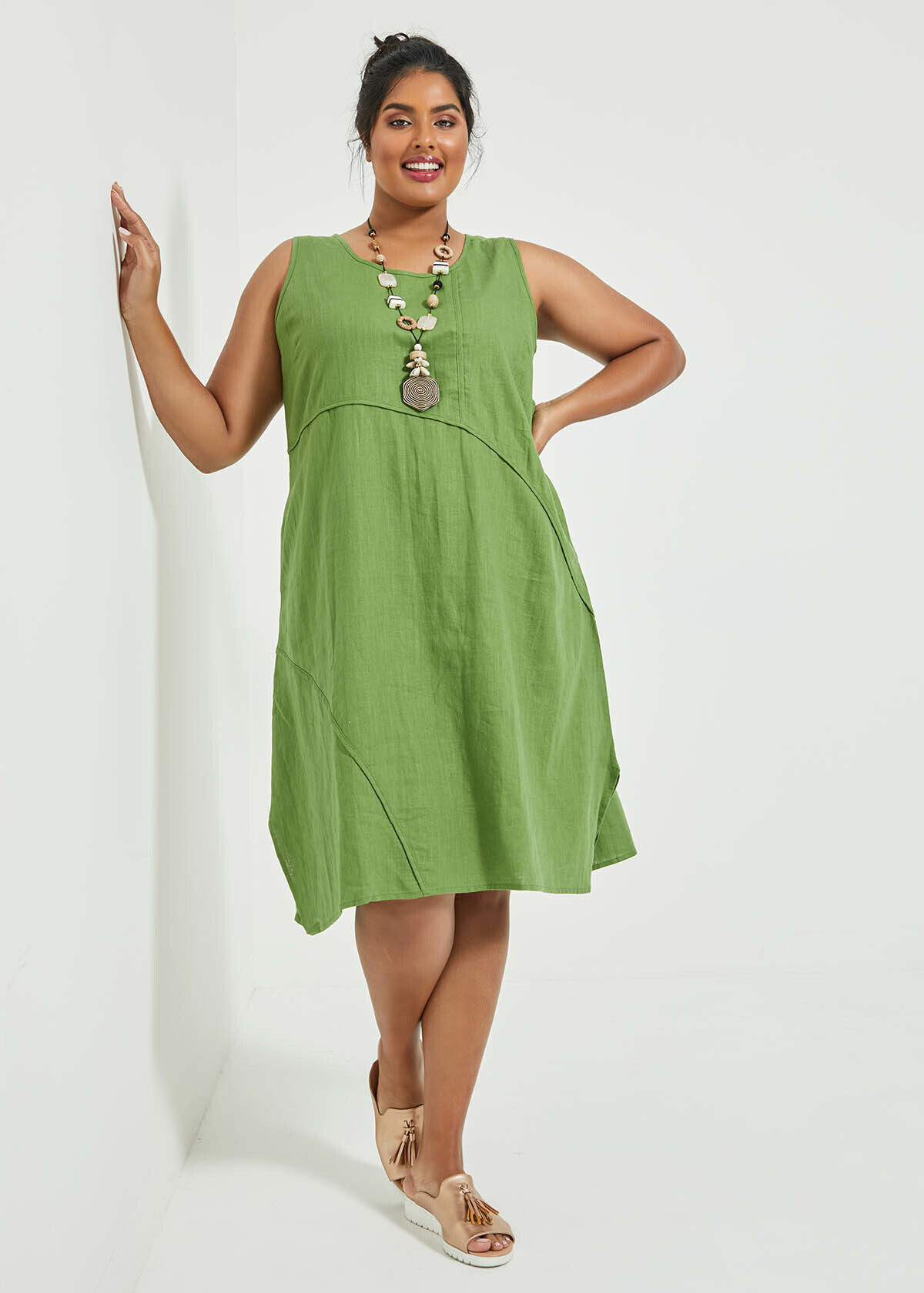 Women's plus size linen dresses sale