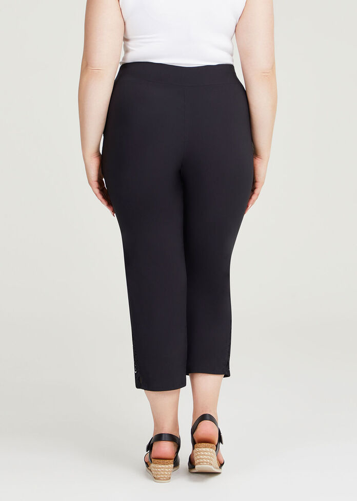 Shop Plus Size Lace Hem Bamboo Trapeze Crop Pant in Black | Taking Shape AU