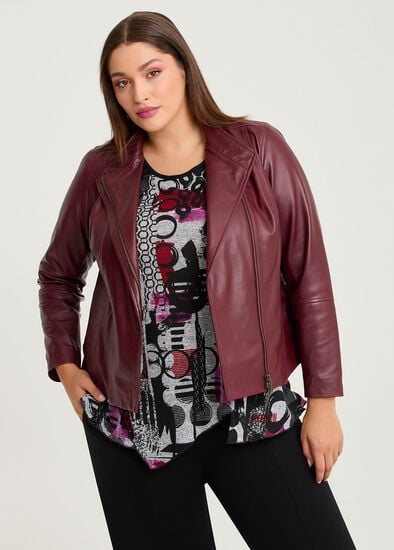 Plus Size Leather Lottie Panel Jacket