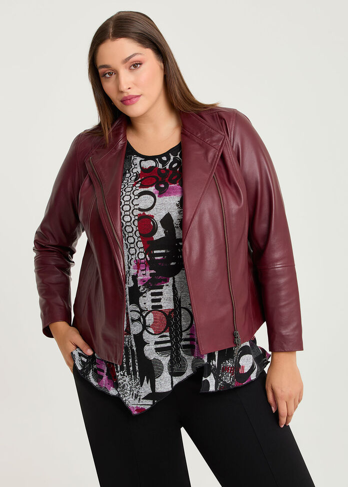 Leather Lottie Panel Jacket, , hi-res