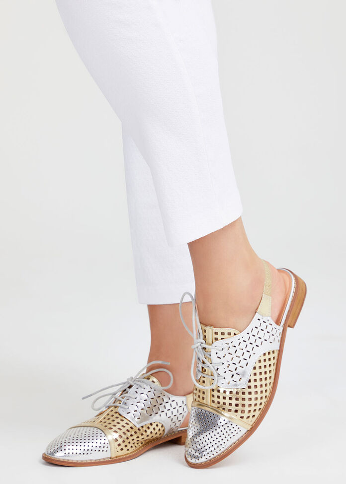 Metallic Laser Cut Brogue, , hi-res