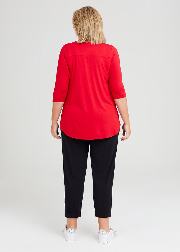 Bamboo Base 3/4 Sleeve Top, , hi-res