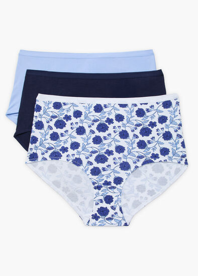 Plus Size 3 Pack Bamboo Paisley Briefs