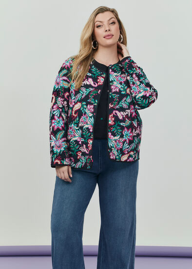Plus Size Natural Bloom Reversible Jacket