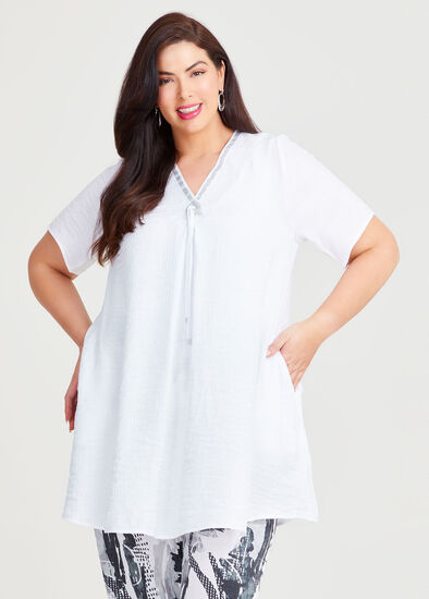 Plus Size Crinkle Crush Swing Tunic