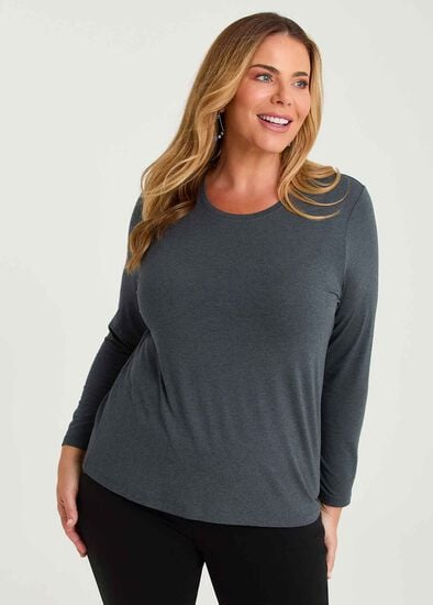 Plus Size Australian Wool Modal Crew Neck Top