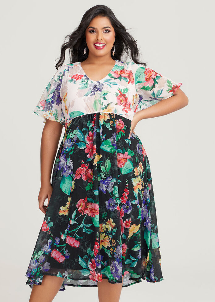 Emily Floral Event Dress, , hi-res