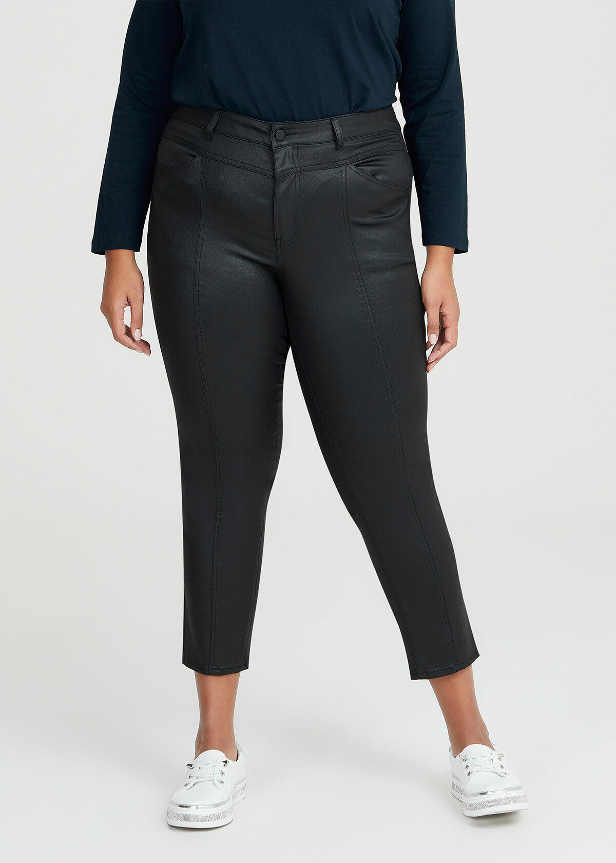 Plus size coated jeggings sale