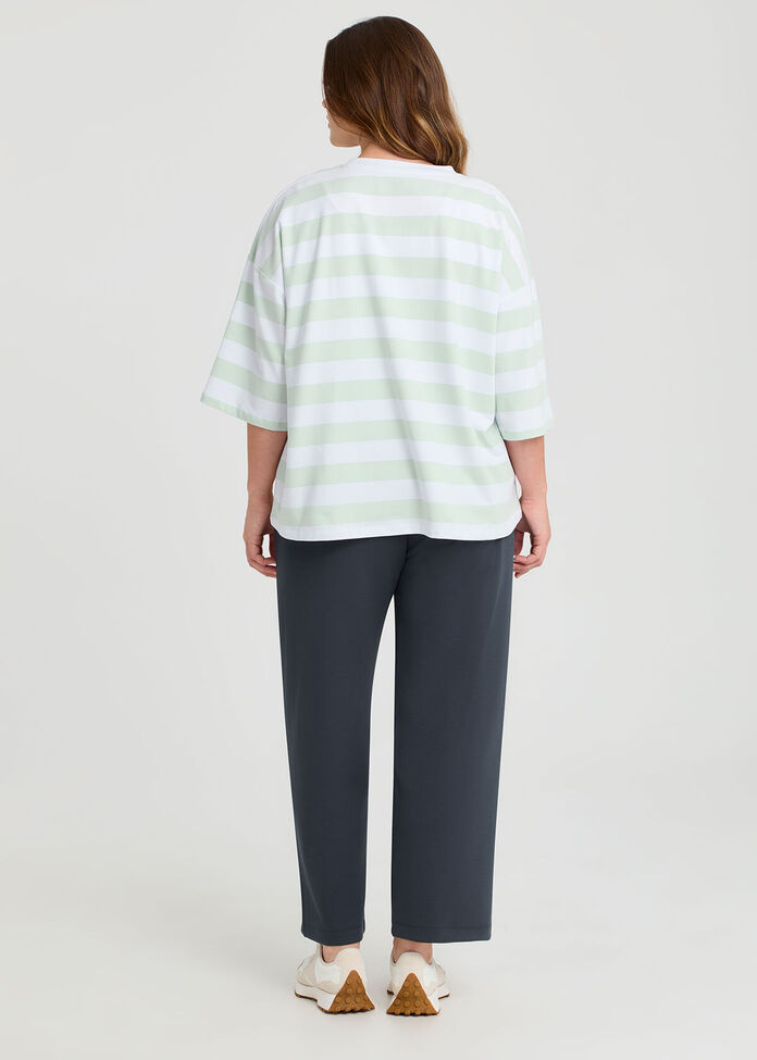 Cotton Stripe Pocket Sweatshirt, , hi-res