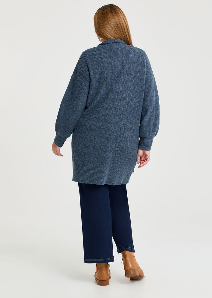 Ribbed Pocket Cardigan, , hi-res