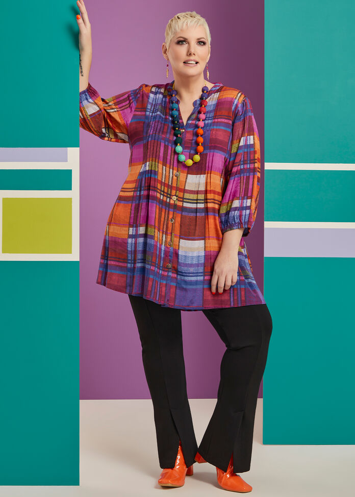 Multi Check Natural Shirt, , hi-res