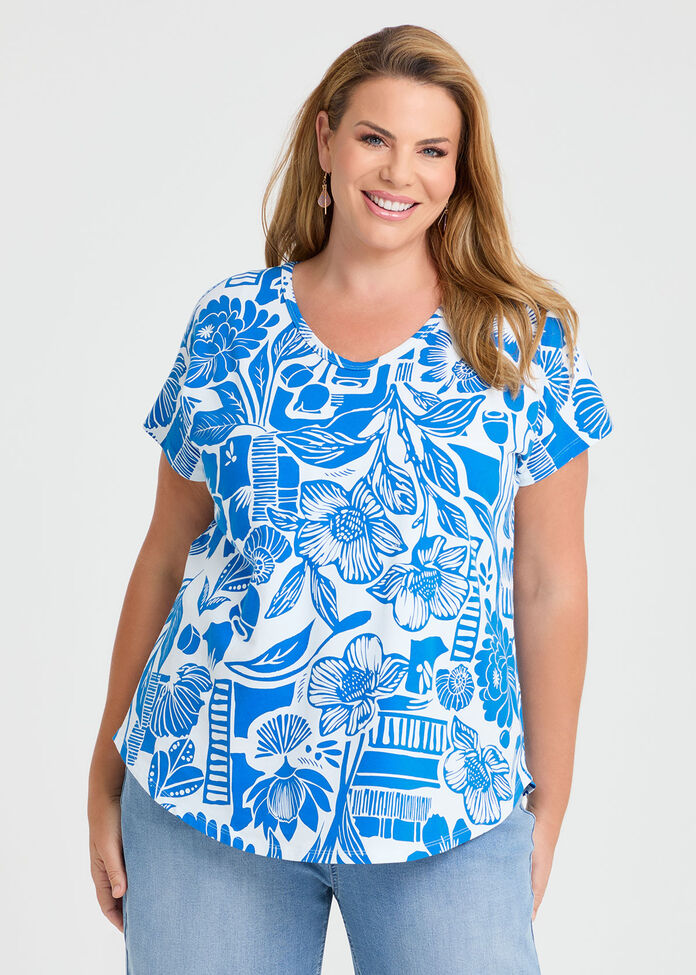 Cotton Coastal Etching T-shirt, , hi-res