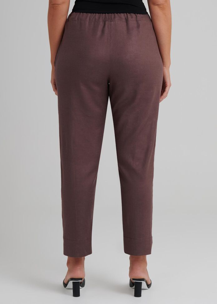 Shop Plus Size Hana Linen Pant in Brown | Sizes 12-30 | Taking Shape NZ