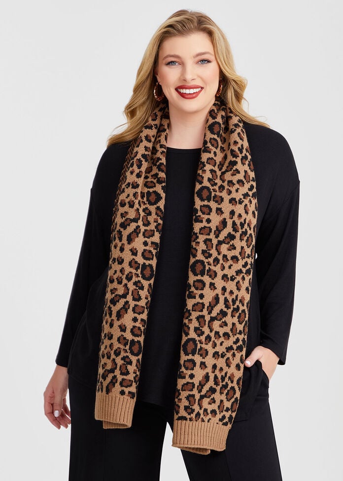 Animal Jacquard Scarf, , hi-res