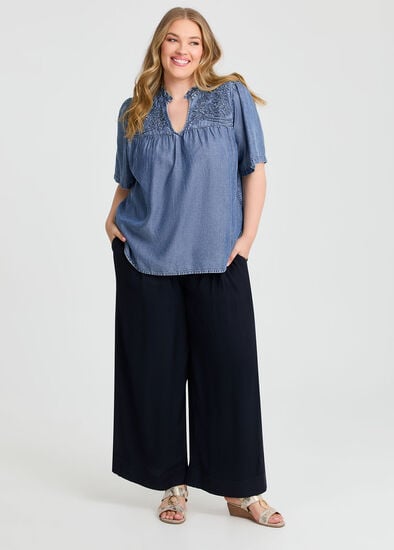 Plus Size Natural Wide Leg Pant
