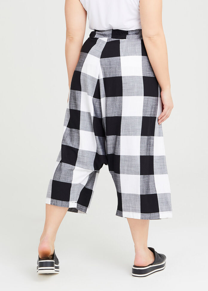 Shop Plus Size Check Natural Crop Pant in Black | Sizes 12-30 | Taking ...