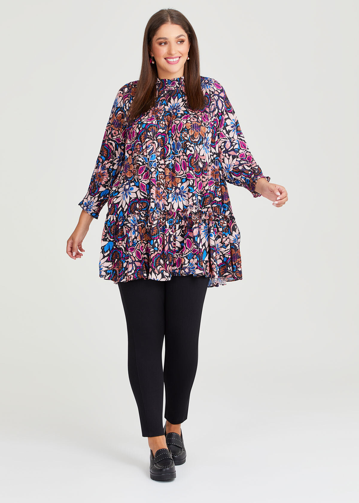 Shop Plus Size Natural Metallic Blair Tunic in Multi Taking Shape AU