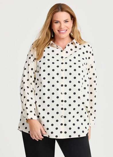 Plus Size Cotton Linen Essential Shirt