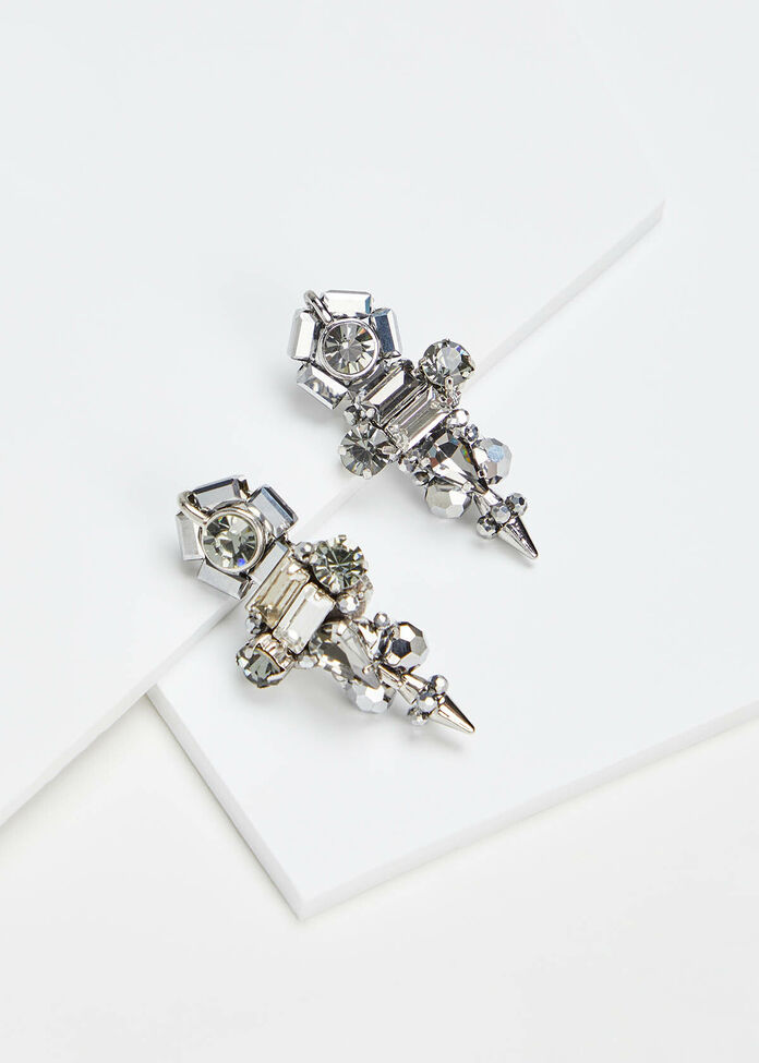 Crystal Gem Statement Earrings, , hi-res