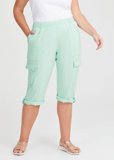 Plus Size Castaway Cargo Crop Pant