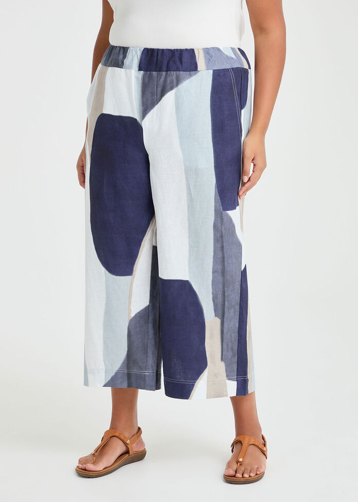 Linen Quartz Crop Pant, , hi-res
