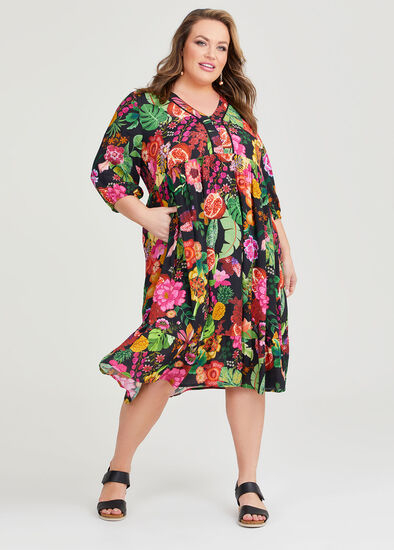 Plus Size Womens Linen Casual Floral Printed Dungaree Dress Long A