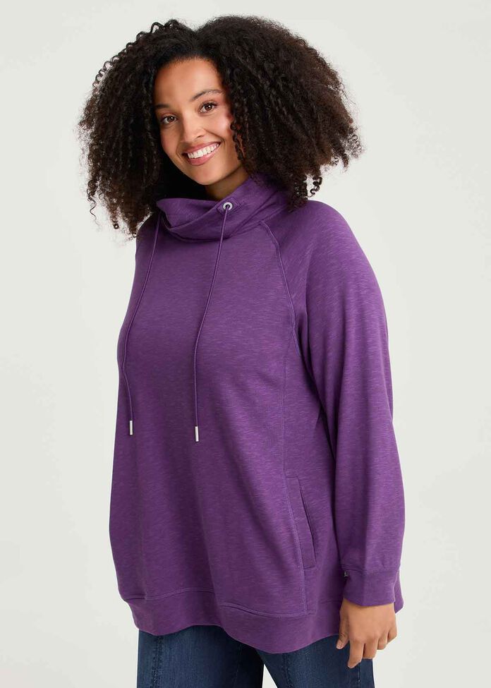 Drawstring Collar Sweat, , hi-res