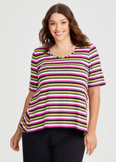 Plus Size Natural Stripe Essential T-Shirt