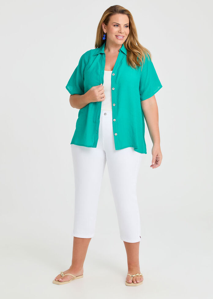 Natural Collared Button Shirt, , hi-res