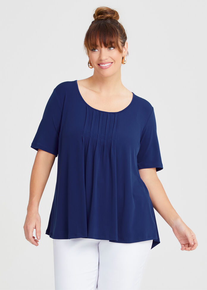 Pintuck Detail Top, , hi-res