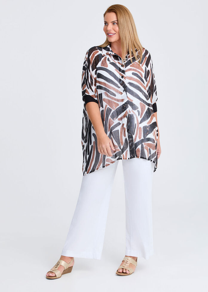 Chiffon Frappe Foil Shirt, , hi-res