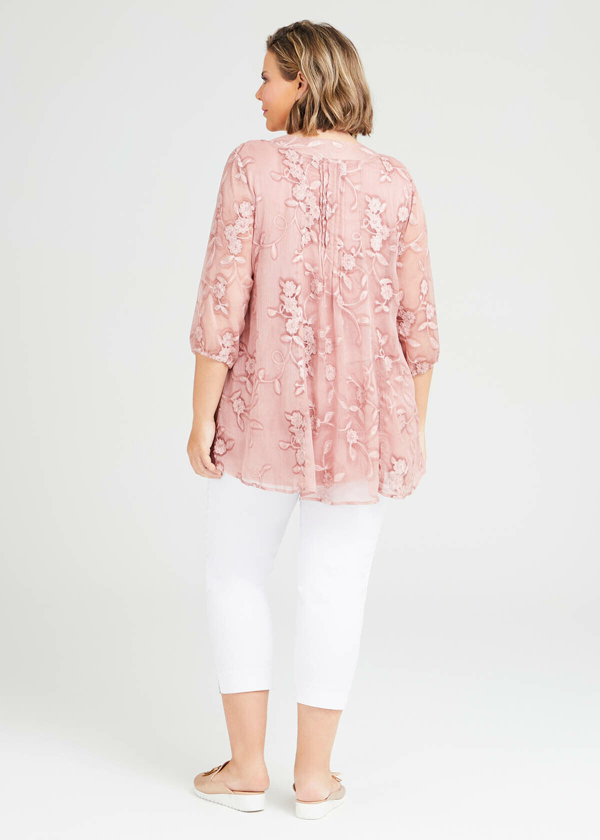 Shop Sunray Embroidered Chiffon Tunic 
