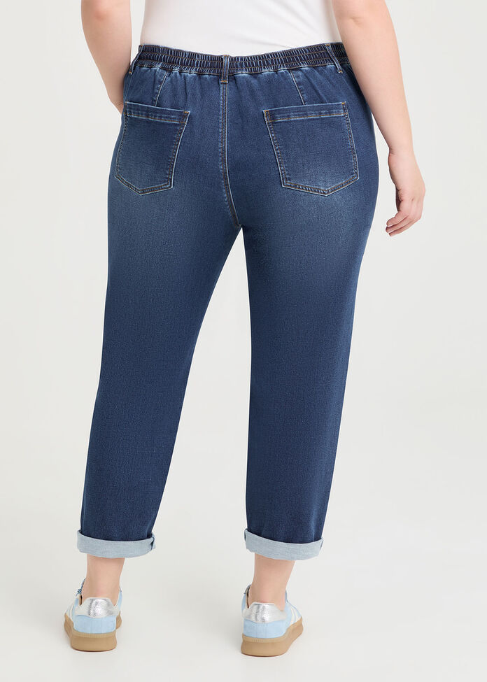 Denim Drawstring Jogger, , hi-res