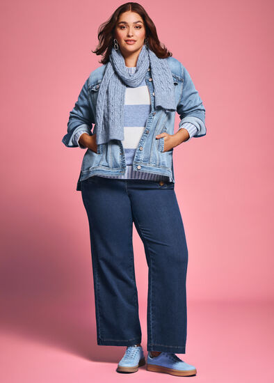 Plus Size Block Stripe Outfit
