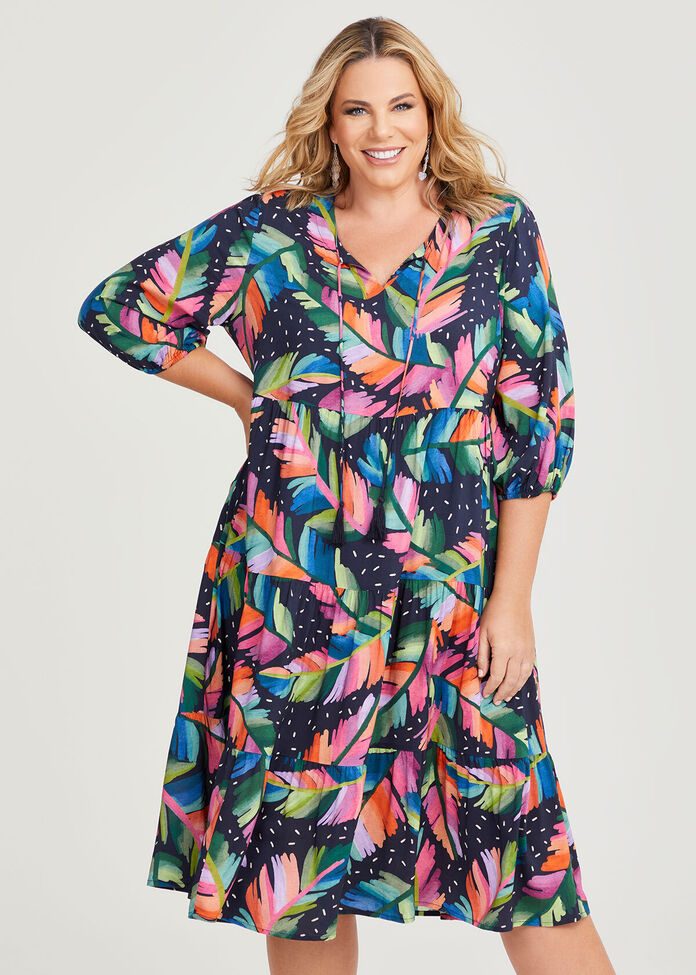Shop Plus Size Natural Dreamy Tropics Dress in Multi | Taking Shape AU