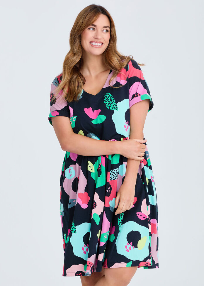 Cotton Jersey Holiday Pocket Dress, , hi-res